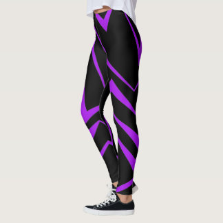 Legging Abstract, bold, vibrant geometric zigzag pattern