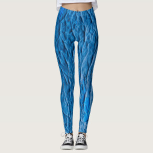 Legging Abstract Cobalt Blue Textured Wall with Impasto Pa