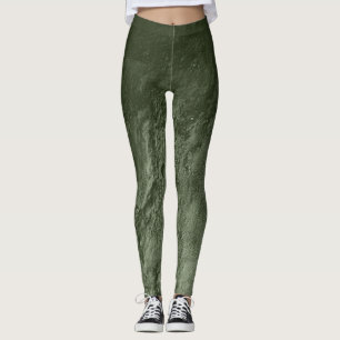 Legging Abstract Dark Green Grunge Wall Texture