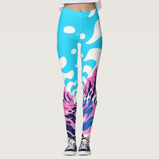 Legging Abstract Dream Wave – Vibrant Surreal Flow (Frente)