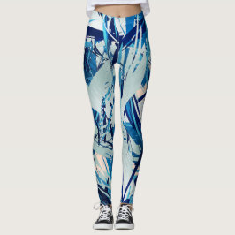 Legging Abstract geometric blue camo