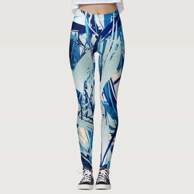 Legging Abstract geometric blue camo (Frente)