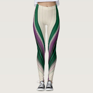 Legging Abstract Line Pattern | Purple & Teal