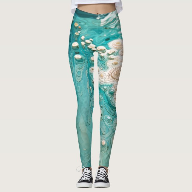 Legging Abstract Topographic Ocean Art (Frente)