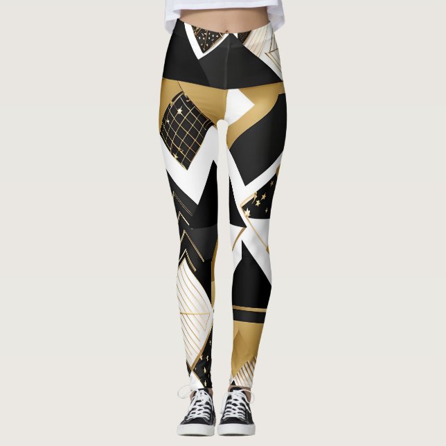 legging abstracto de diamantes de natal (Frente)