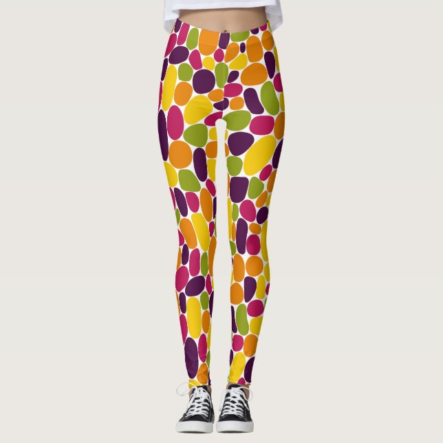 Legging Abstrato 160417 - Cores de Goma de Vinho (Frente)