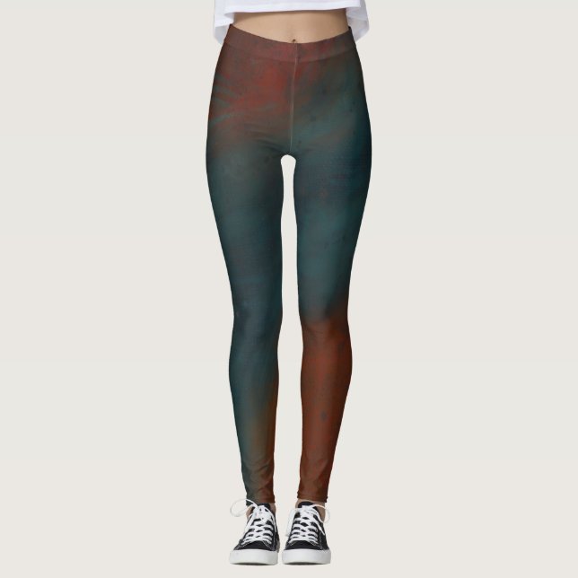 Legging Abstrato 1: Vermelho e azul (Frente)