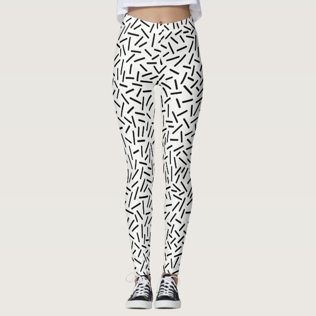Legging Abstrato 300117 - Preto em branco (Frente)