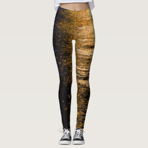 Legging Abstrato à noite ilumina reflexão de bronze bril