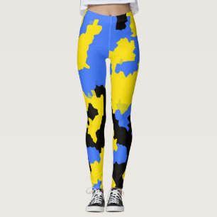 Legging Abstrato Amarelo-Amarelo-moderno Design de padrão 