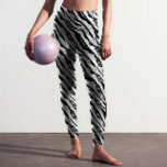 Legging Abstrato Animal Zebra Pele Negra Pele Negra<br><div class="desc">Um design abstrato inspirou pele de zebra em preto e branco.</div>