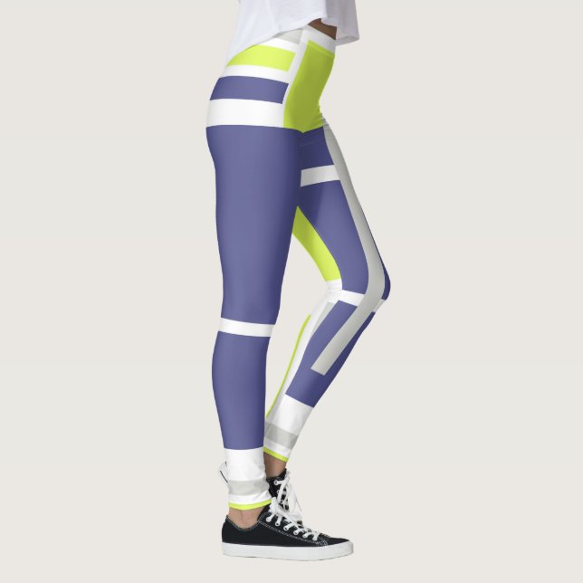 Legging Abstrato Art Lavanda Azul Pastel Branco (Direita)