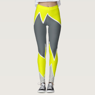 Legging Abstrato Art Pale Cinza Amarelo Cinza