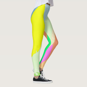 Legging Abstrato Art Pastel Lavanda amarelo