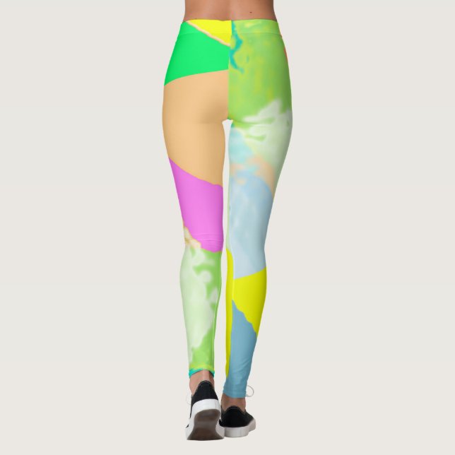 Legging Abstrato Art Pastel Lavanda amarelo (Verso)