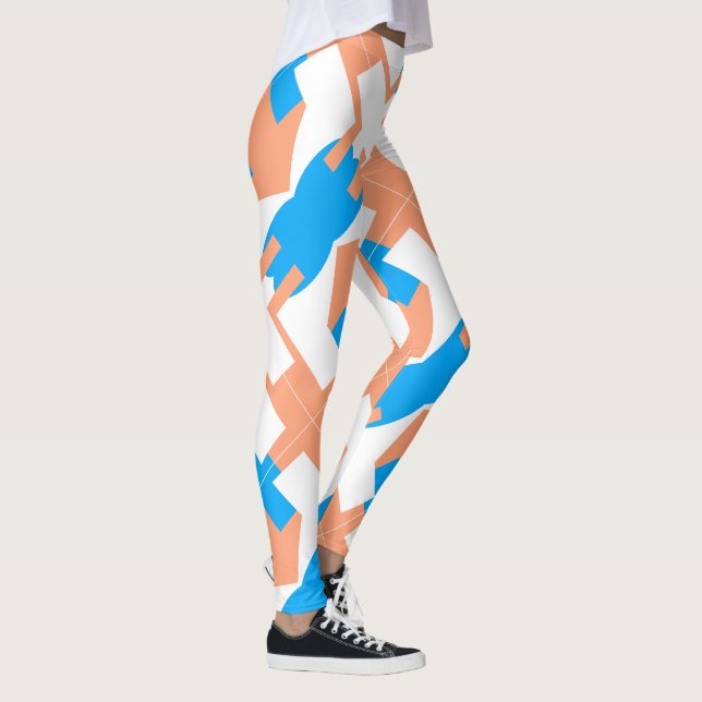 Legging Abstrato Art Pastel Lavanda Azul (Direita)