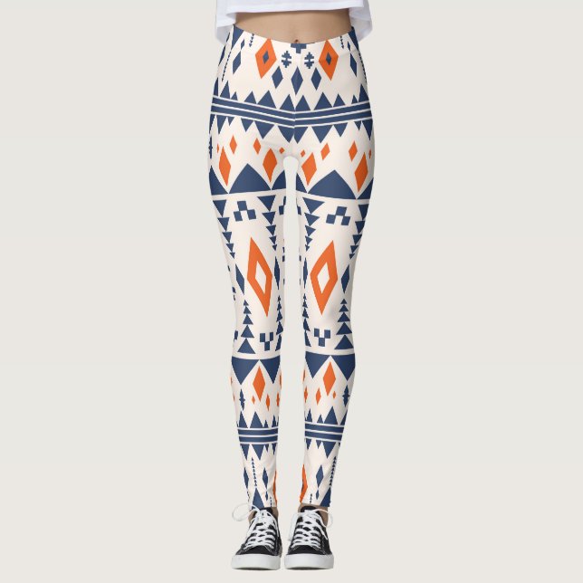 Legging Abstrato Aztec geométrico, padrão perfeito. (Frente)