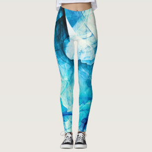 Legging Abstrato azul: composição fractal.