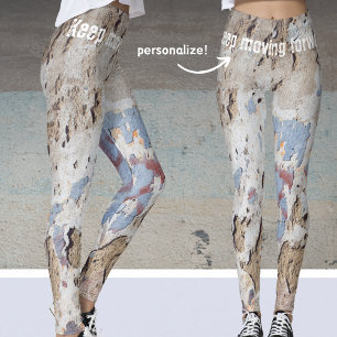 Legging Abstrato azul e bege