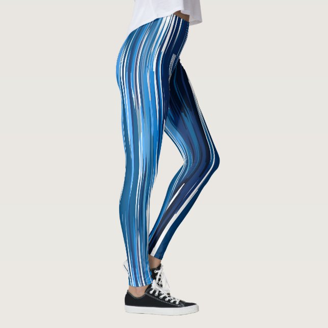 Legging Abstrato azul e branco (Direita)