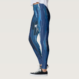 Legging Abstrato azul e branco