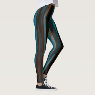 Legging abstrato azul e laranja