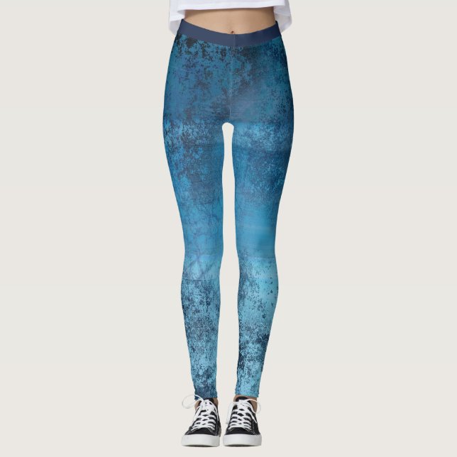 Legging Abstrato Azul Grunge (Frente)