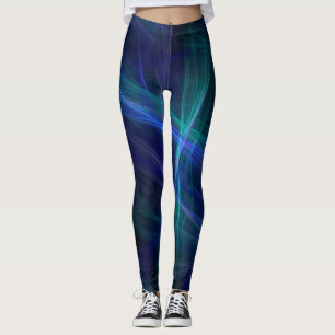 Legging Abstrato Azul, verde, cinta frontal