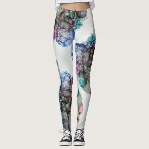 Legging Abstrato Bolhas coloridas tinta a álcool