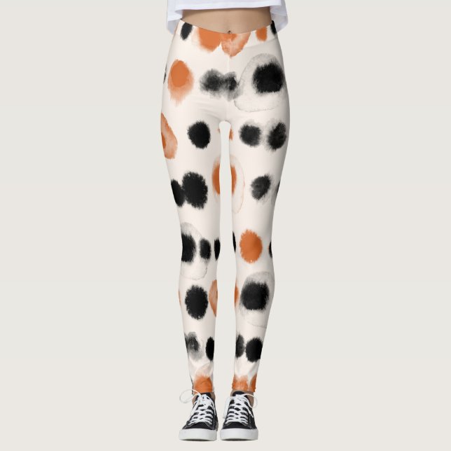 Legging Abstrato Bolinhas: Geometria de Aquarela. (Frente)