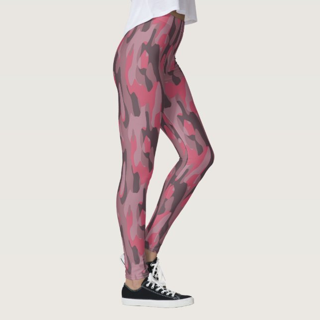 Legging abstrato Camo rosa e mauve (Direita)