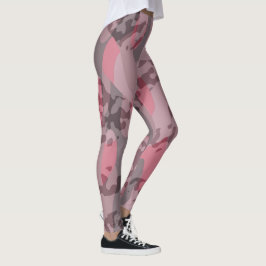 Legging abstrato Camo rosa e mauve texturizado