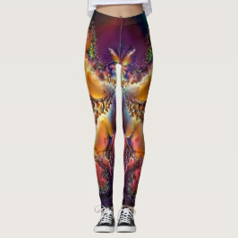 Legging abstrato com cores do pôr do sol tardias
