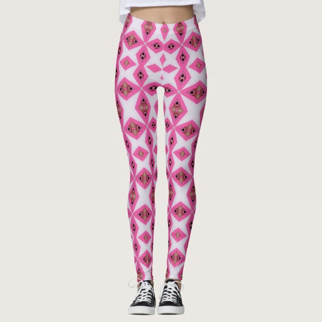 Legging abstrato cor-de-rosa (Frente)