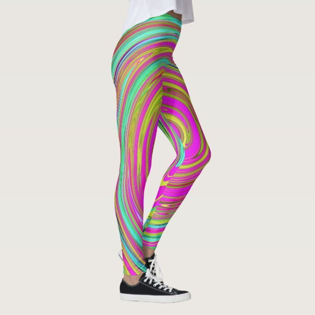 Legging Abstrato cor-de-rosa e turquesa (Direita)
