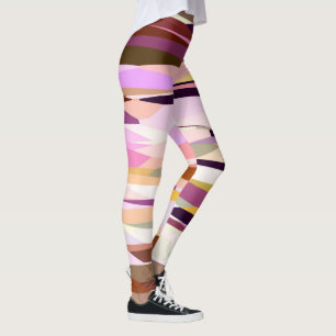 Legging Abstrato cor-de-rosa, púrpura e laranja