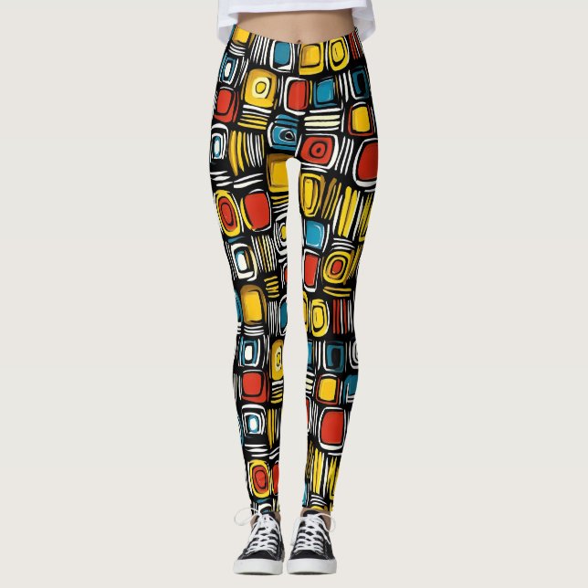Legging Abstrato Cores Psicodélica (Frente)
