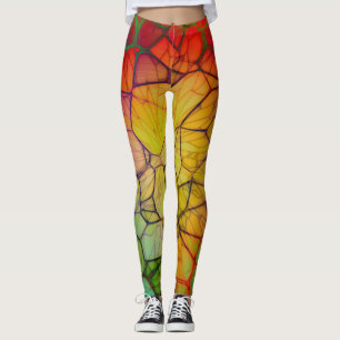 Legging Abstrato da Web do arco-íris
