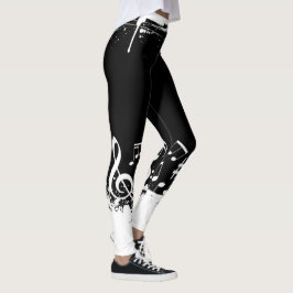 Legging Abstrato das notas da música