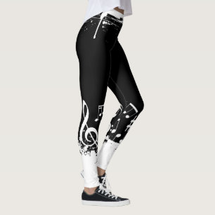 Legging Abstrato das notas da música