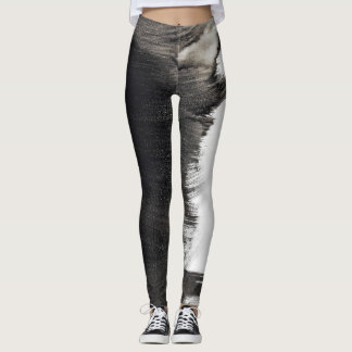 Legging Abstrato de abertura preto-e-branco III
