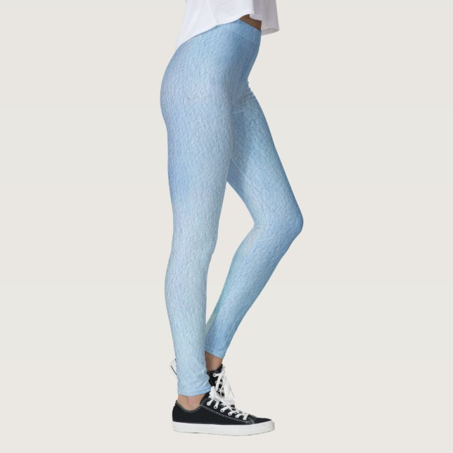 Legging Abstrato de Aquarela Azul (Direita)