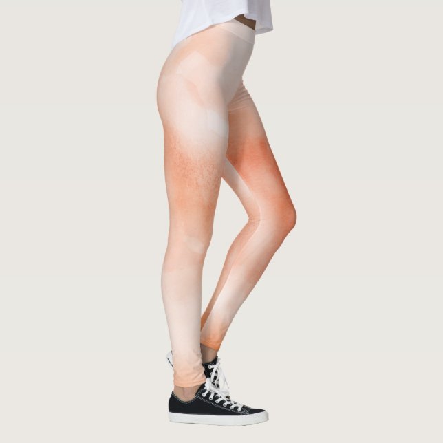 Legging Abstrato de aquarela pastel de pêssego divertida (Direita)