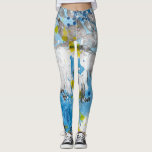 Legging Abstrato de Arte Elegante Moderna e Amarela Azul<br><div class="desc">Leggings Abstrato de Modelo de Arte Elegante Moderna Amarelo Azul.</div>