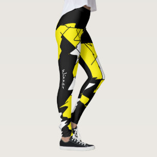Legging Abstrato de Arte Funky Geometry Vencedor de Leggin