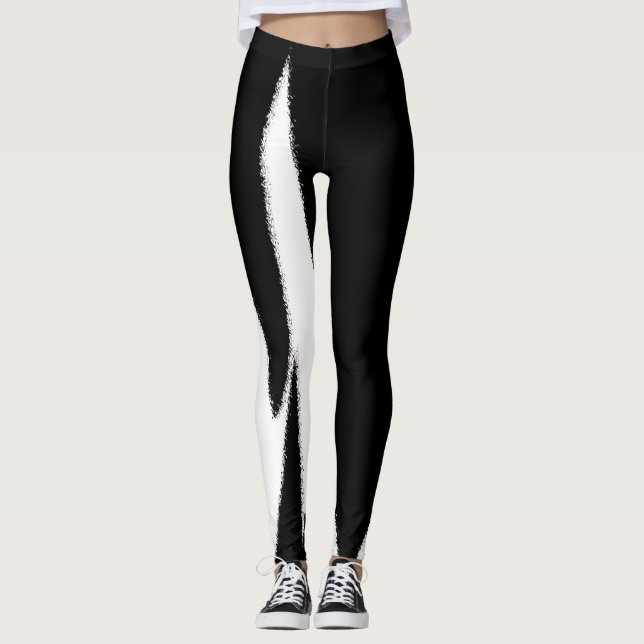 Legging Abstrato de Arte Negra Funky (Frente)