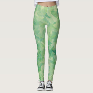 Legging Abstrato de Arte Verde Amarelo Amarelo de Luxo