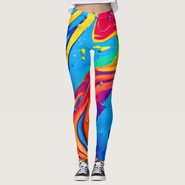 Legging Abstrato de arte vibrante (Frente)