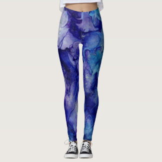 Legging Abstrato de Coloração d'água com espiral de tinta
