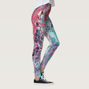 Legging Abstrato de cor coral e ácido acrílico